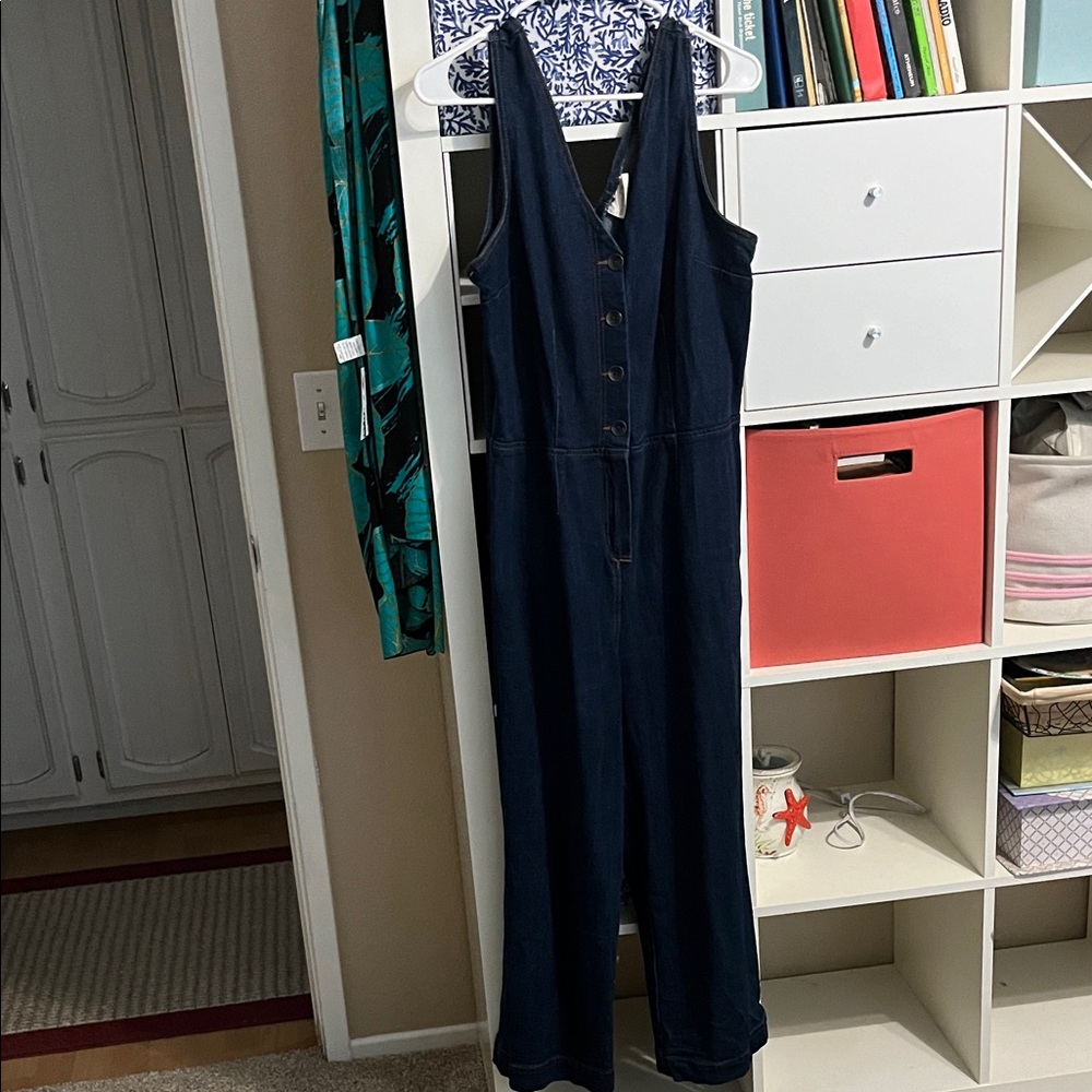 Universal Thread Jean Button-Front Jumpsuit - Picture 2 of 4